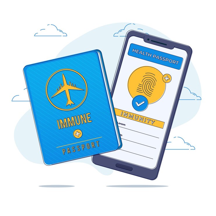 Vector gratuito ilustración de pasaporte de salud plana