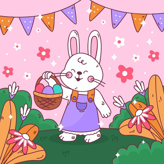 Ilustración de pascua dibujada a mano