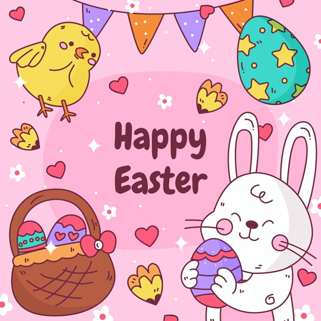 Ilustración de Pascua dibujada a mano