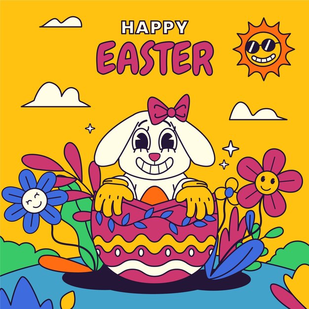 Ilustración de pascua dibujada a mano