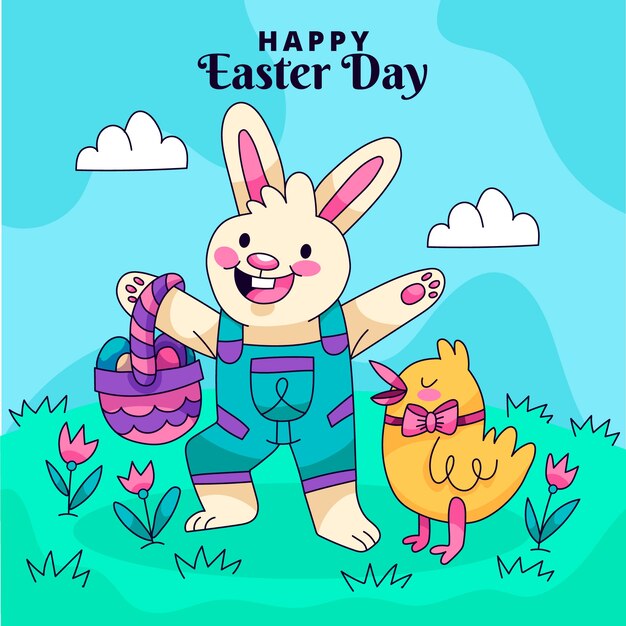 Ilustración de Pascua dibujada a mano