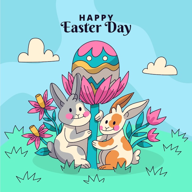 Vector gratuito ilustración de pascua dibujada a mano