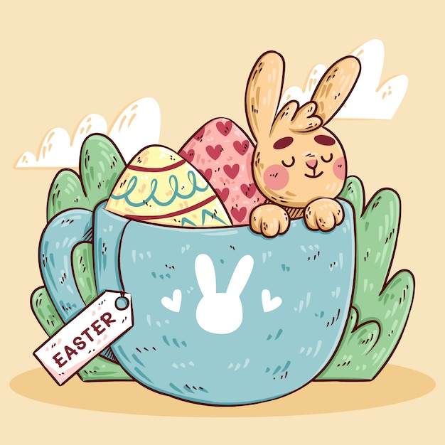 Ilustración de pascua dibujada a mano