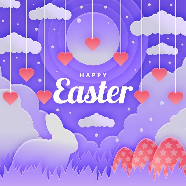 Ilustración de pascua de estilo de papel