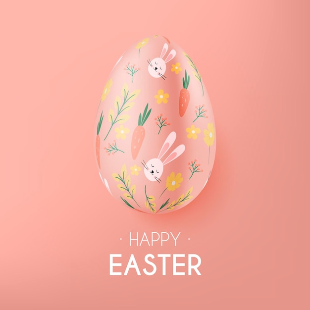 Ilustración de Pascua monocromo pastel realista con huevo