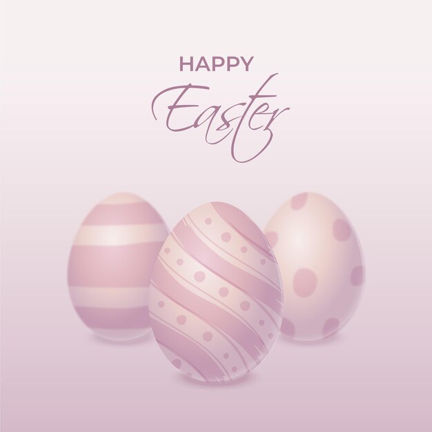 Ilustración de pascua monocromo pastel realista