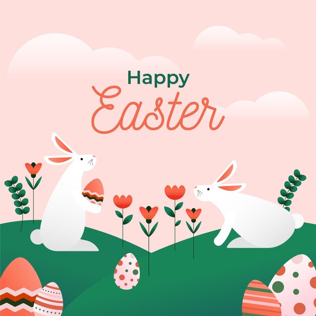 Ilustración de pascua plana