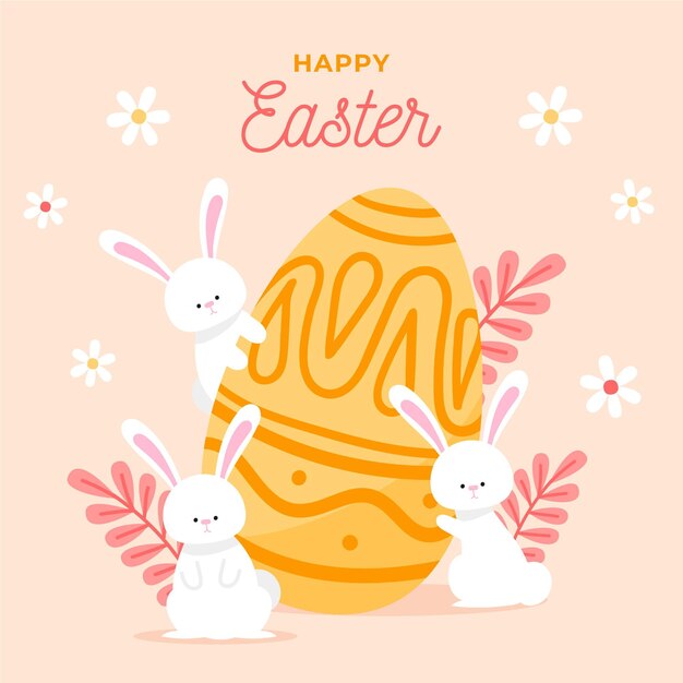 Ilustración de pascua plana