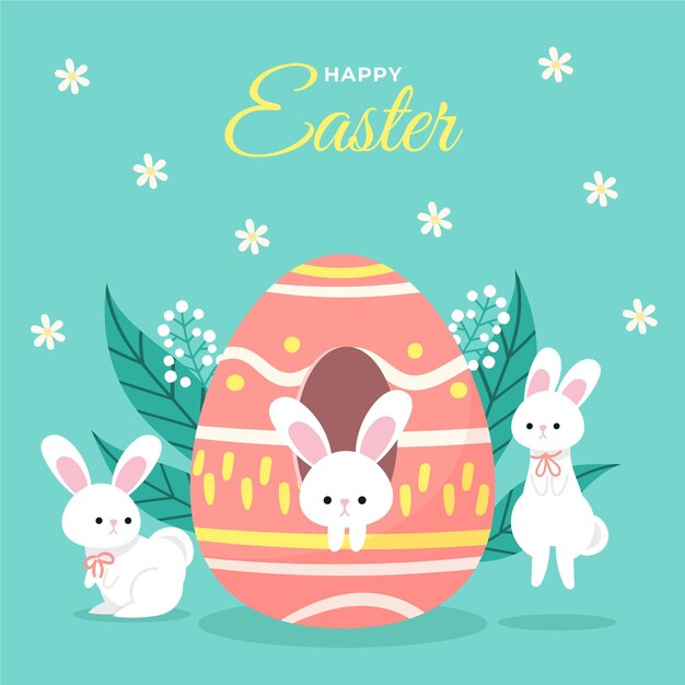 Ilustración de pascua plana