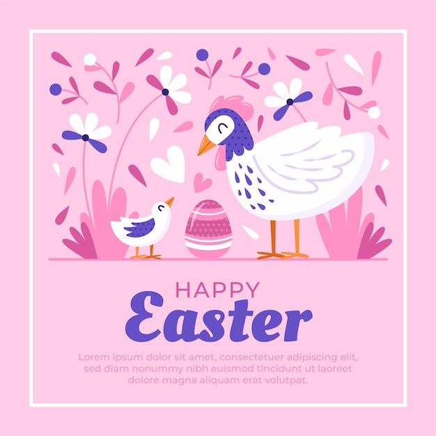 Vector gratuito ilustración de pascua plana