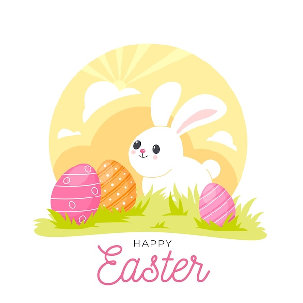 Vector gratuito ilustración de pascua plana