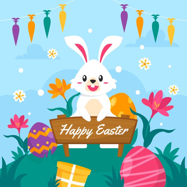Ilustración de pascua plana