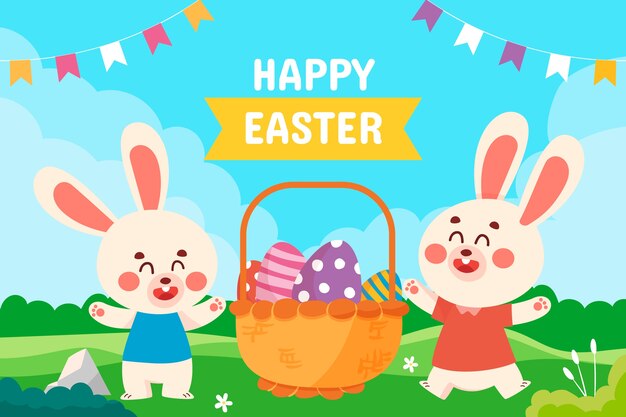 Ilustración de pascua plana