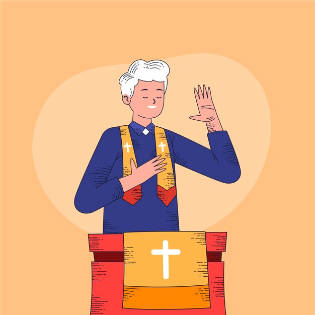 Ilustración de pastor de diseño plano dibujado a mano