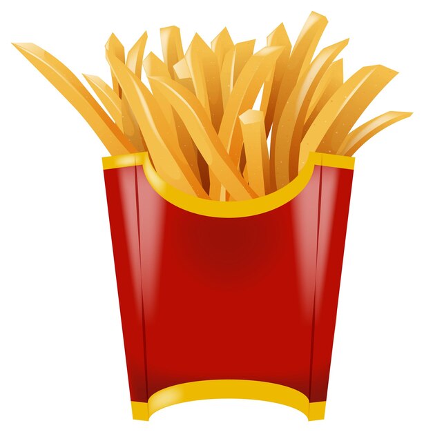 Ilustración de patatas fritas doradas y crujientes