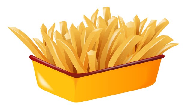 Ilustración de patatas fritas doradas y crujientes