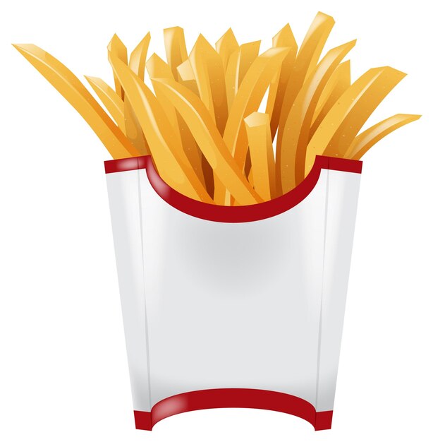 Ilustración de patatas fritas doradas y crujientes