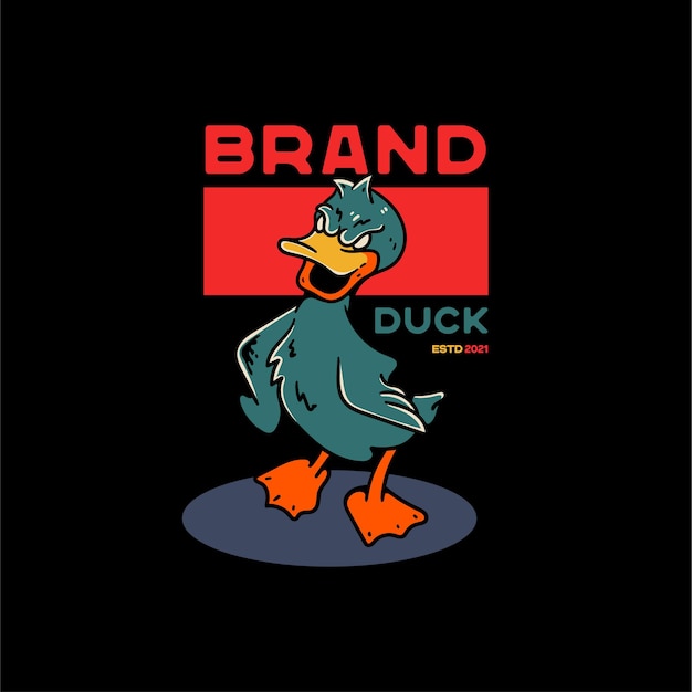 Vector gratuito ilustración de pato vintage para camiseta