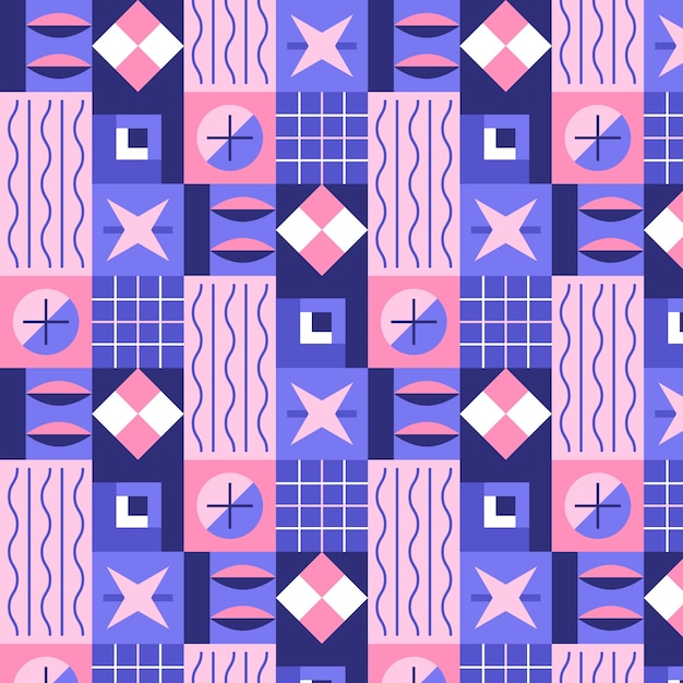 Ilustración de patrón de bloque de color de diseño plano