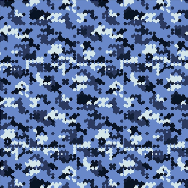 Ilustración de patrón de camuflaje digital dibujado a mano