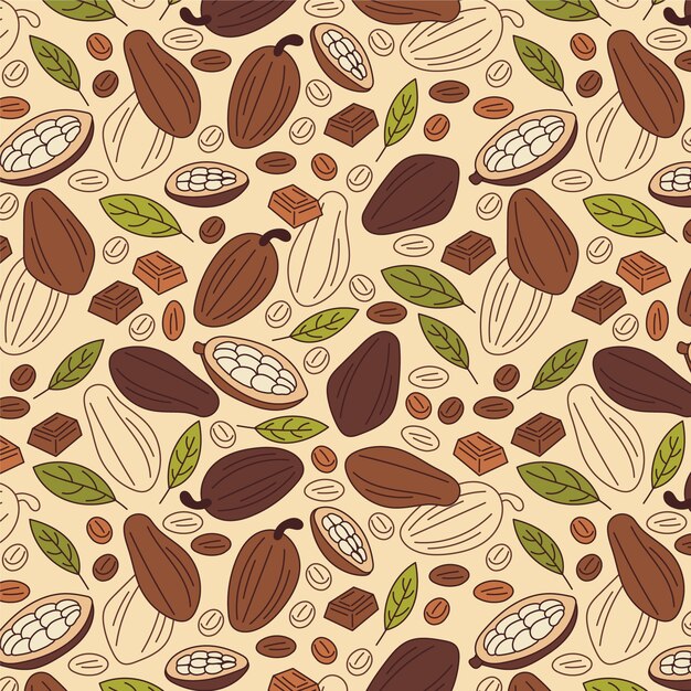 Ilustración de patrón de chocolate dibujado a mano