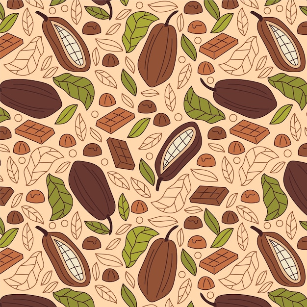 Ilustración de patrón de chocolate dibujado a mano