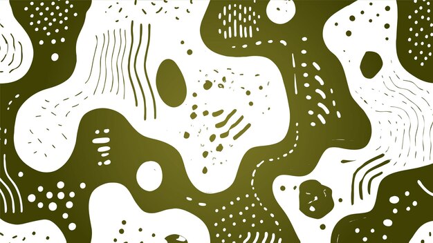 Ilustración de patrón sin costuras con tinta de pincel verde