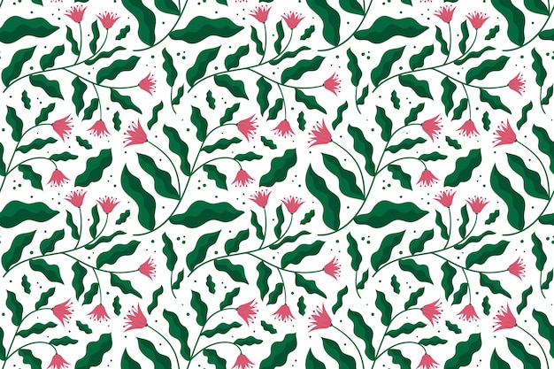 Vector gratuito ilustración de patrón floral de diseño plano