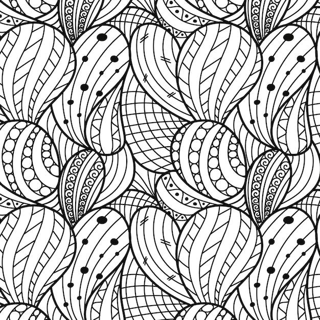 Ilustración del patrón de garabateo zen dibujado a mano