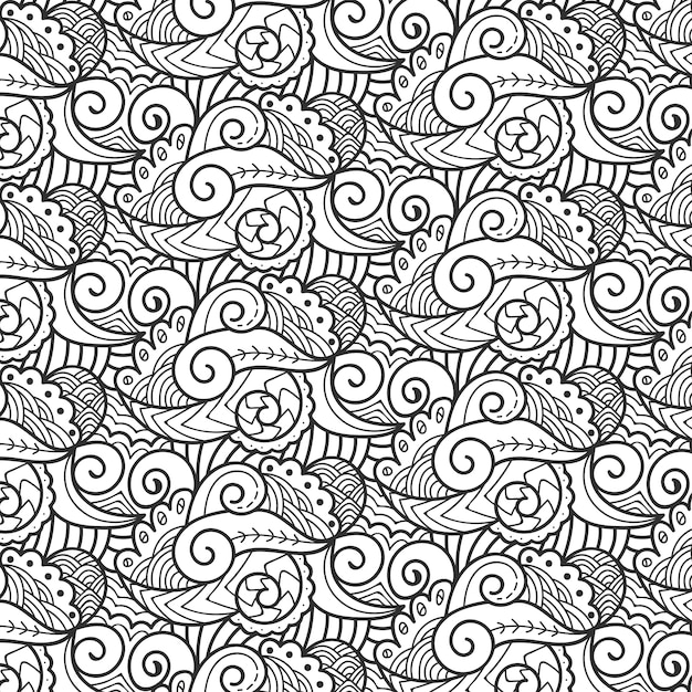 Ilustración del patrón de garabateo zen dibujado a mano