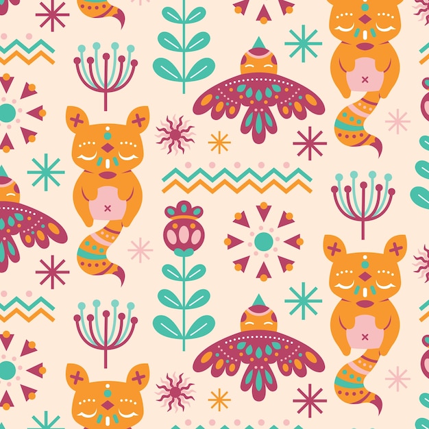 Ilustración de patrón nórdico de diseño plano