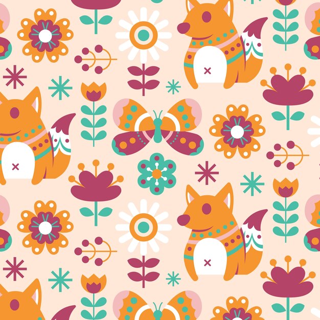Ilustración de patrón nórdico de diseño plano