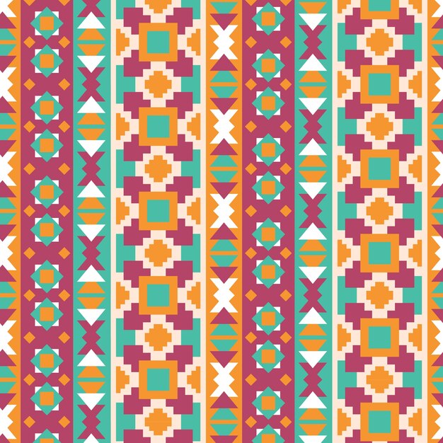 Ilustración de patrón peruano de diseño plano
