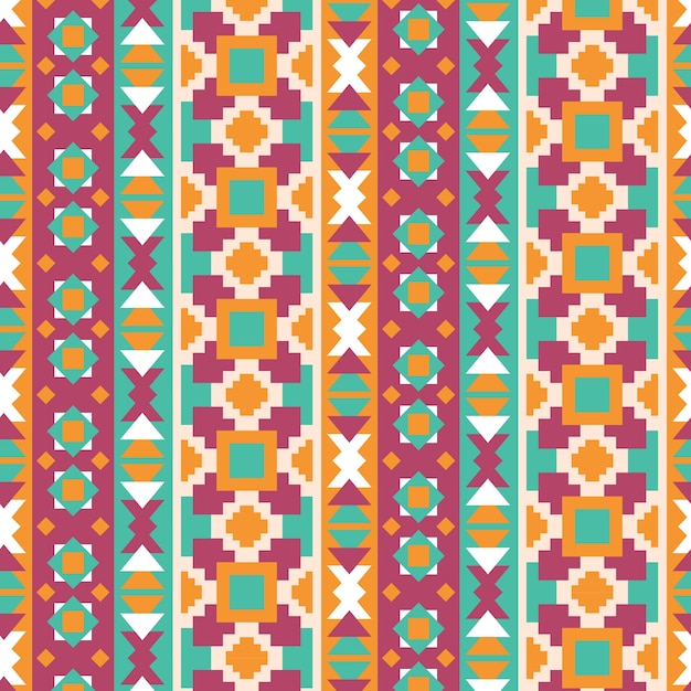 Ilustración de patrón peruano de diseño plano