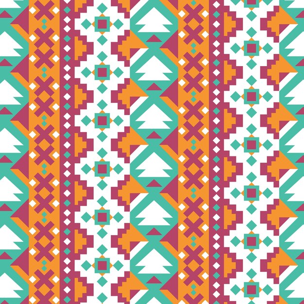 Ilustración de patrón peruano de diseño plano