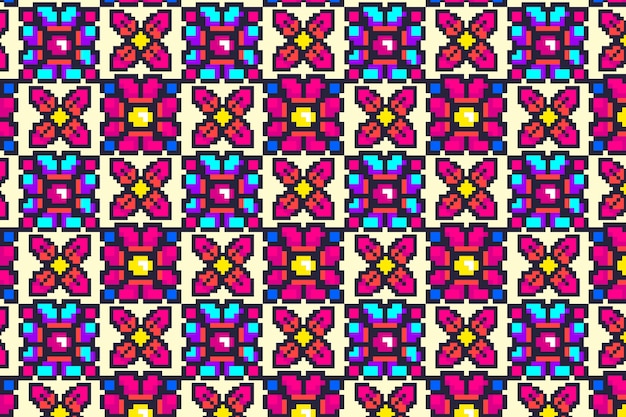 Ilustración de patrón de píxeles de diseño plano