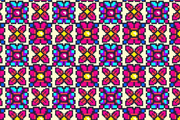 Ilustración de patrón de píxeles de diseño plano