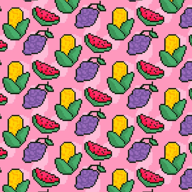 Ilustración de patrón de píxeles de diseño plano