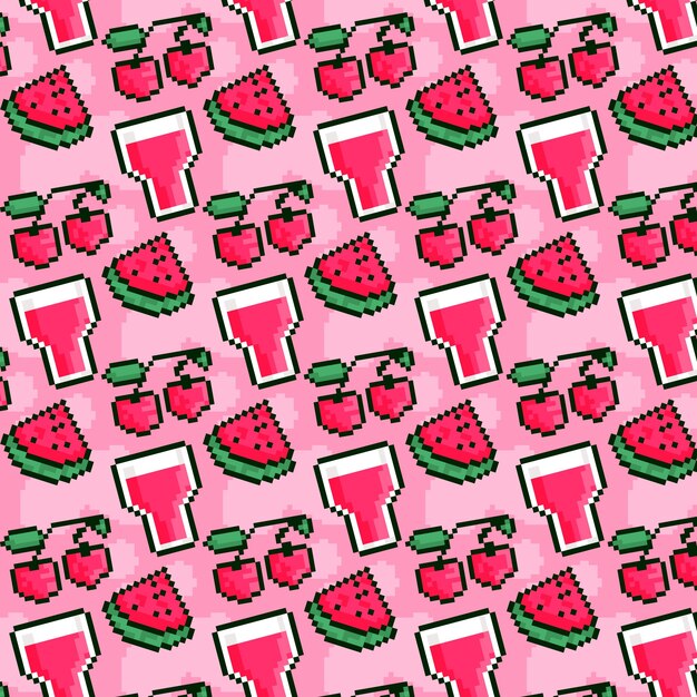 Ilustración de patrón de píxeles de diseño plano