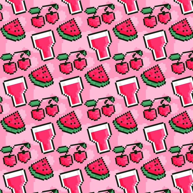 Ilustración de patrón de píxeles de diseño plano