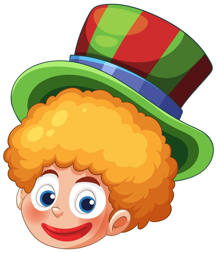 Vector gratuito ilustración de un payaso colorido con sombrero a rayas