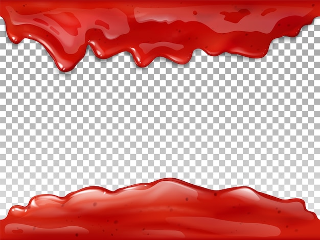 Ilustración perfecta de flujo de atasco de salpicaduras de jarabe realistas en 3D y gotas de frutos rojos o frutas