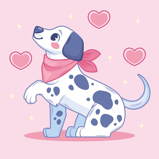 Vector gratuito ilustración de un perro de bandana dibujada a mano