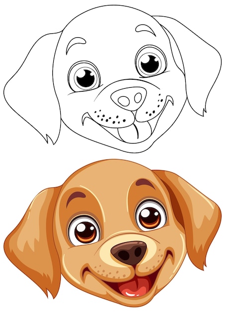 Ilustración de un perro feliz de dibujos animados