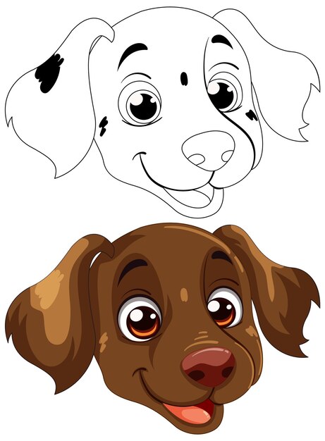 Ilustración de perros de dibujos animados alegres