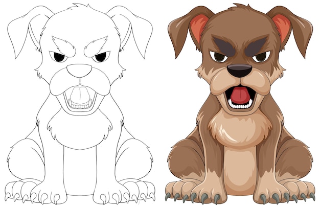 Vector gratuito ilustración de perros de dibujos animados enojados