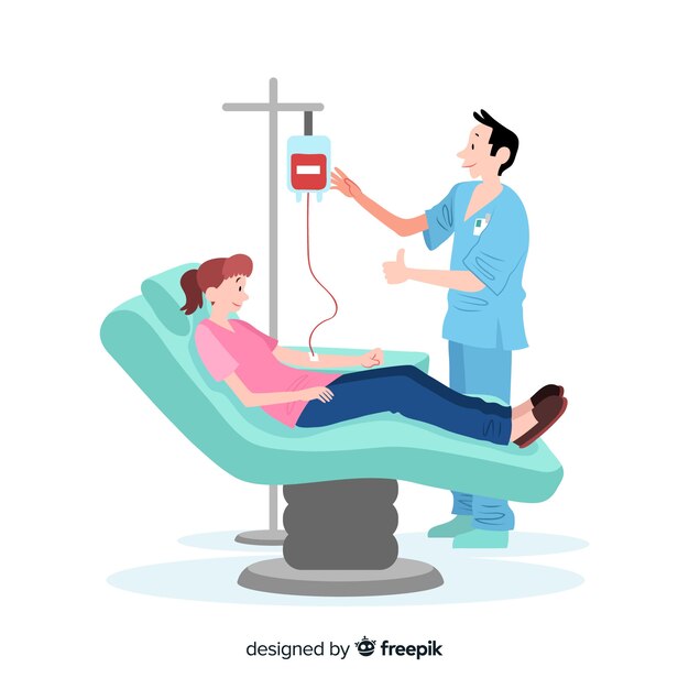 Ilustración de la persona donando sangre.