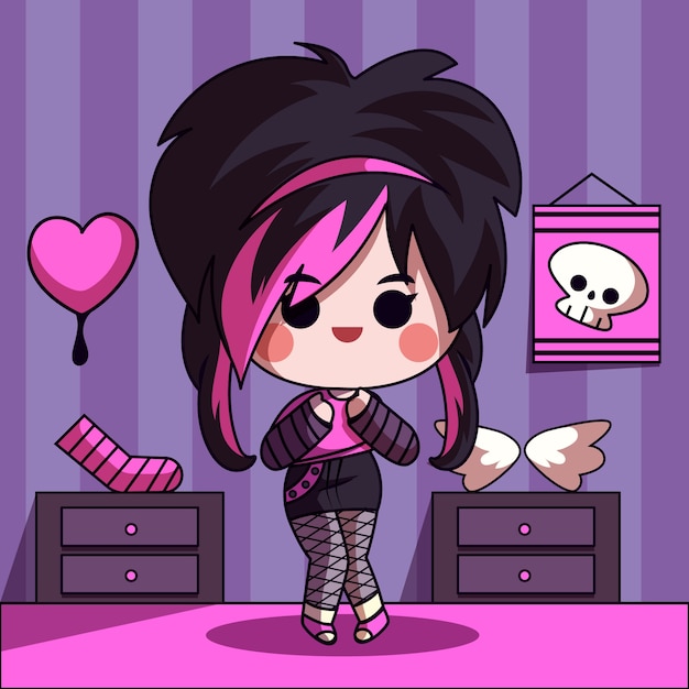 Vector gratuito ilustración de persona emo dibujada a mano