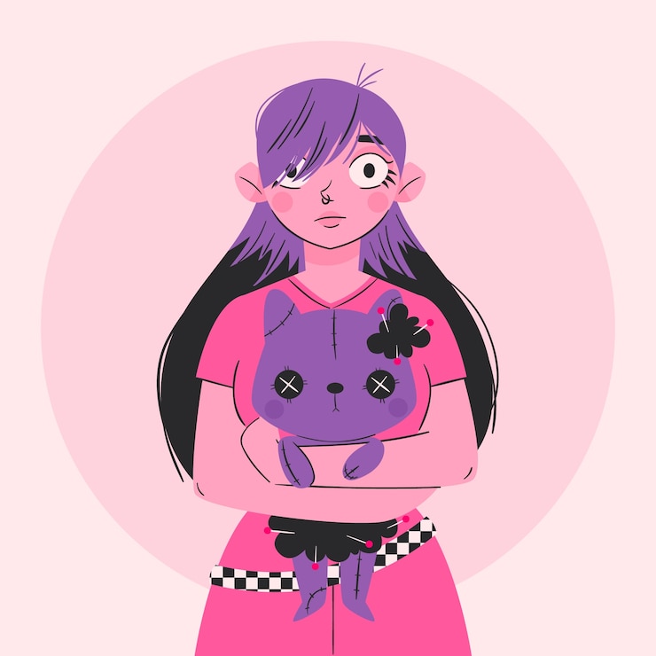 Vector gratuito ilustración de persona emo dibujada a mano