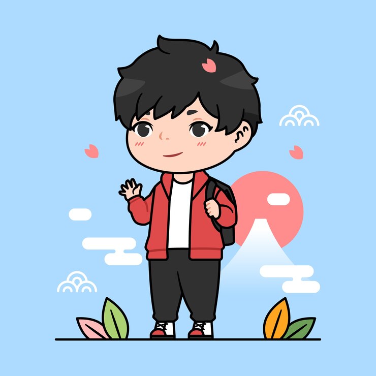 Vector gratuito ilustración de persona kawaii de diseño plano
